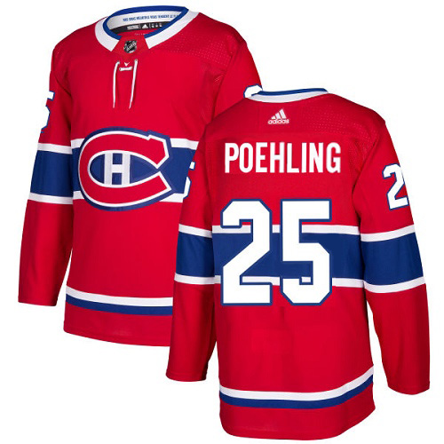 Adidas Montreal Canadiens #25 Ryan Poehling Red Home Authentic Stitched Youth Jersey Youth