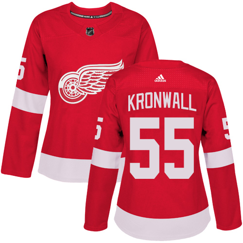 Adidas Detroit Red Wings #55 Niklas Kronwall Red Home Authentic Women's Stitched Jersey Womens
