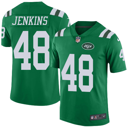 New York Jets #48 Jordan Jenkins Green Men's Stitched Elite Rush Jersey Men's
