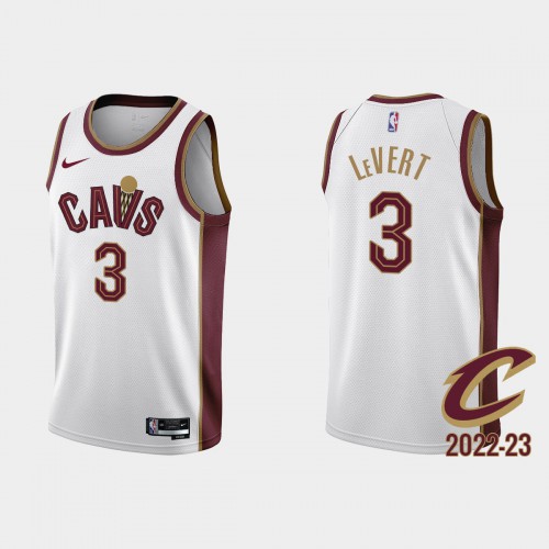 Cleveland Cavaliers #3 Caris LeVert White Mens 2022-23 Association Edition Jersey Mens