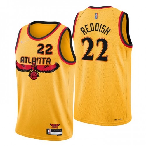 Atlanta Atlanta Hawks #22 Cam Reddish Mens Gold 2021/22 Swingman Jersey - City Edition Mens