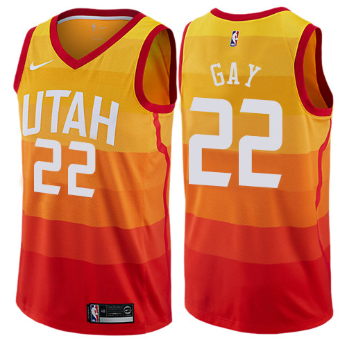 Utah Jazz #22 Rudy Gay Orange Youth Swingman City Edition Jersey Youth