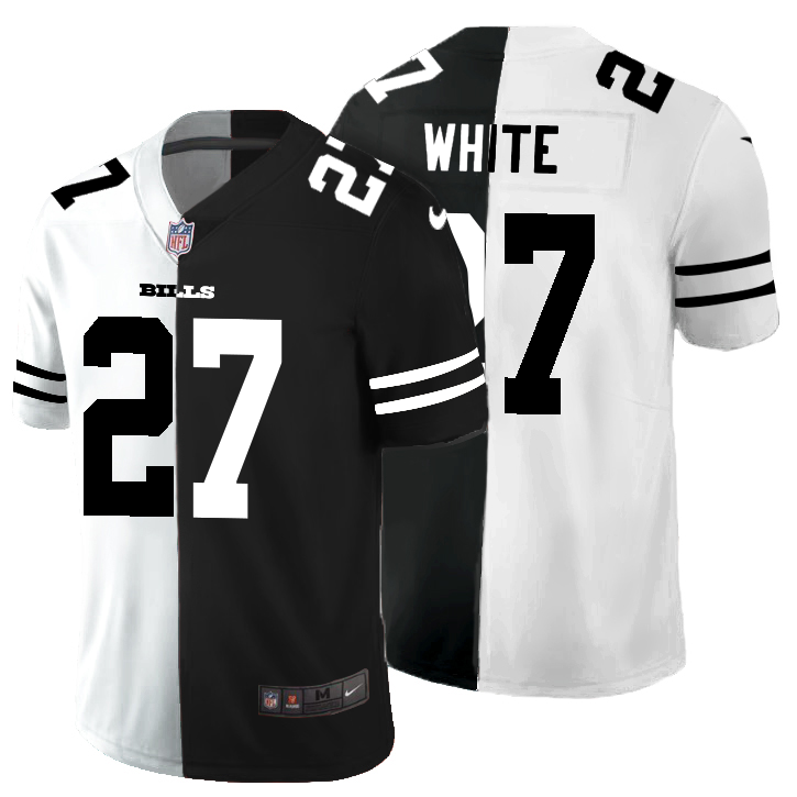 Buffalo Bills #27 Tre'Davious White Men's Black V White Peace Split Vapor Untouchable Limited Jersey