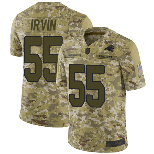 Carolina Panthers #55 Bruce Irvin Camo Men's Stitched Limited 2018 Salute To Service Jersey Men's