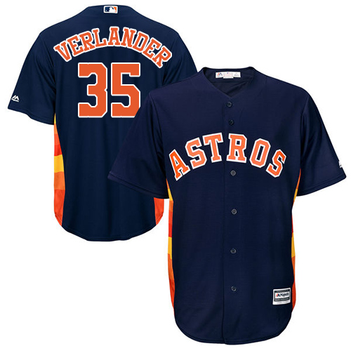 Houston Astros #35 Justin Verlander Navy Blue Cool Base Stitched Youth Jersey Youth
