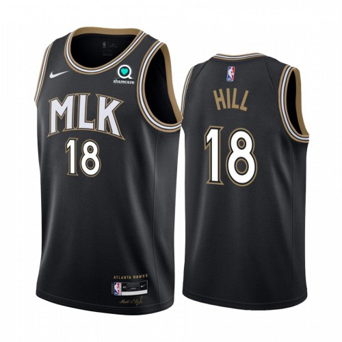 Atlanta Hawks #18 Solomon Hill Black Youth Swingman 2020-21 City Edition Jersey Youth