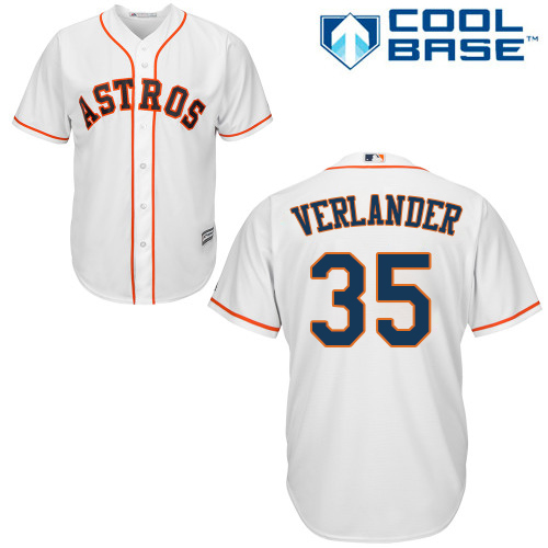 Houston Astros #35 Justin Verlander White Cool Base Stitched Youth Jersey Youth