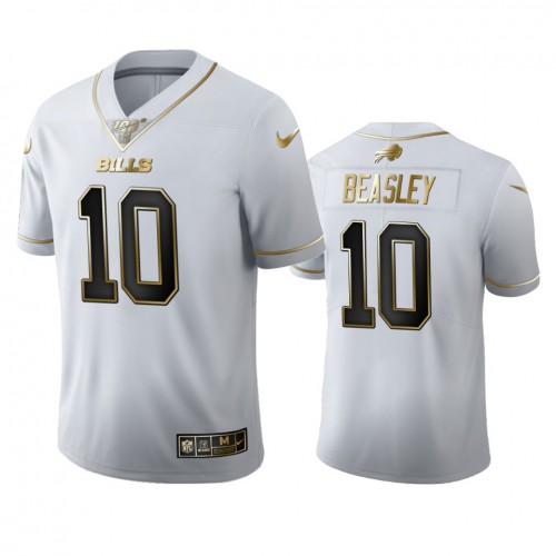 Buffalo Buffalo Bills #10 Cole Beasley Men's White Golden Edition Vapor Limited 100 Jersey Men's