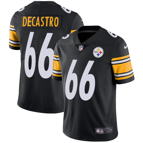 Pittsburgh Steelers #66 David DeCastro Black Team Color Men's Stitched Vapor Untouchable Limited Jersey Men's