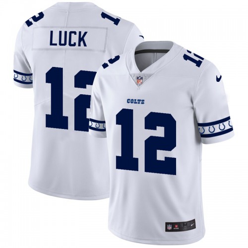 Indianapolis Indianapolis Colts #12 Andrew Luck White Team Logo Vapor Limited Jersey Men's