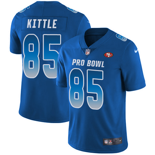 49ers #85 George Kittle Royal Men's Stitched Limited NFC 2019 Pro Bowl Jersey