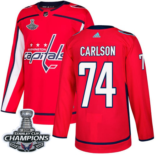 Adidas Washington Capitals #74 John Carlson Red Home Authentic Stanley Cup Final Champions Stitched Youth Jersey Youth