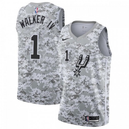 San Antonio Spurs #1 Lonnie Walker IV White Camo Womens Swingman Earned Edition Jersey Womens