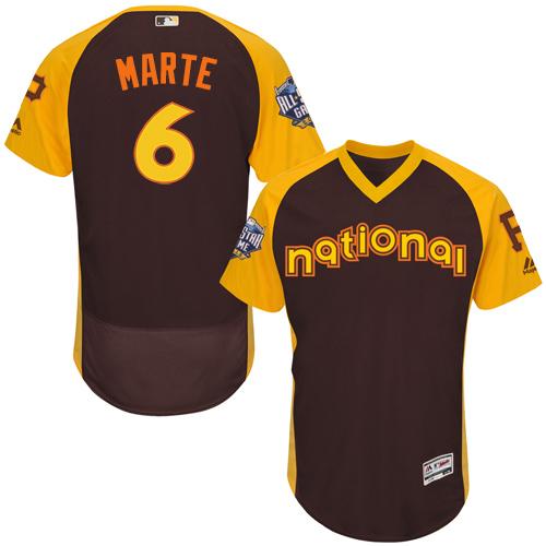 Pittsburgh Pirates #6 Starling Marte Brown Flexbase Authentic Collection 2016 All-Star National League Stitched Jersey Men's