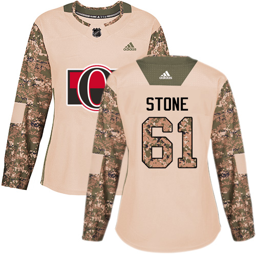Adidas Ottawa Senators #61 Mark Stone Camo Authentic 2017 Veterans Day Women's Stitched Jersey Womens