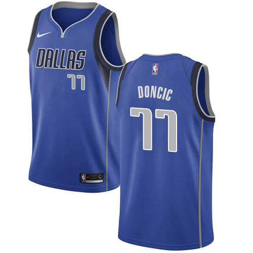 Dallas Mavericks #77 Luka Doncic Royal Womens Swingman Icon Edition Jersey Womens