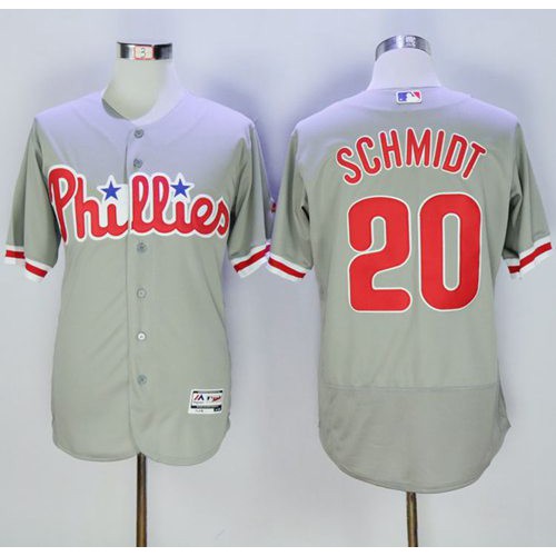 Philadelphia Phillies #20 Mike Schmidt Grey Flexbase Authentic Collection Stitched Jersey Men's