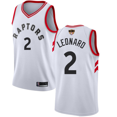 Toronto Raptors #2 Kawhi Leonard White 2019 Finals Bound Swingman Association Edition Jersey Mens