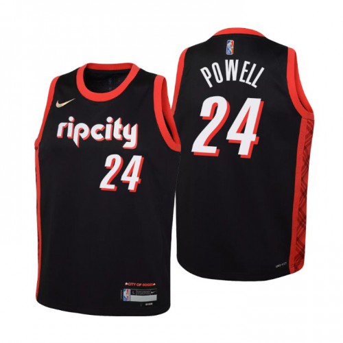 Portland Trail Portland Trail Blazers #24 Norman Powell Youth Black 2021/22 Swingman Jersey - City Edition Youth