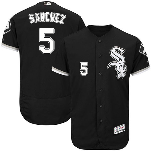 Chicago White Sox #5 Yolmer Sanchez Black Flexbase Authentic Collection Stitched Jersey Men's