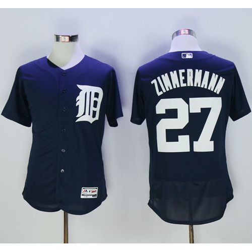 Detroit Tigers #27 Jordan Zimmermann Navy Blue Flexbase Authentic Collection Stitched Jersey Men's