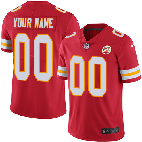 Kansas City Chiefs Customized Red Team Color Stitched Vapor Untouchable Limited Men's Jersey