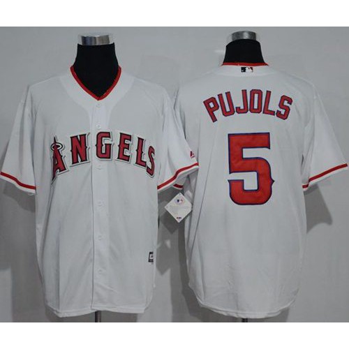 Los Angeles Angels of Anaheim #5 Albert Pujols White New Cool Base Stitched Jersey Men's