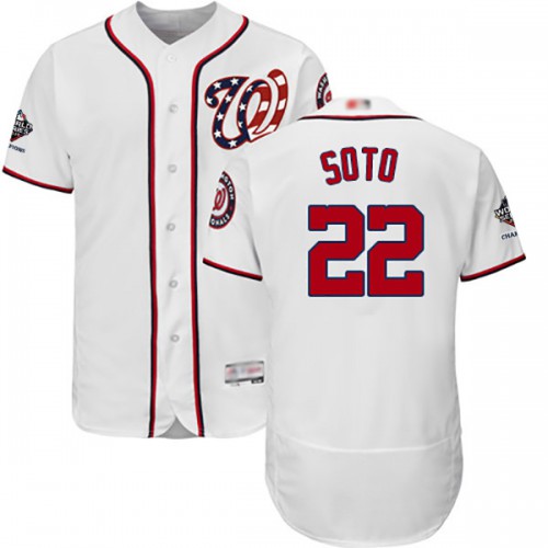 Washington Nationals #22 Juan Soto White Flexbase Authentic Collection 2019 World Series Champions Stitched Jersey Men's