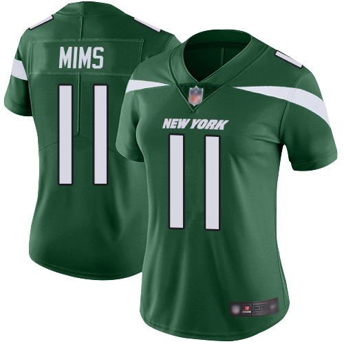 New York Jets #11 Denzel Mim Green Team Color Women's Stitched Vapor Untouchable Limited Jersey Womens