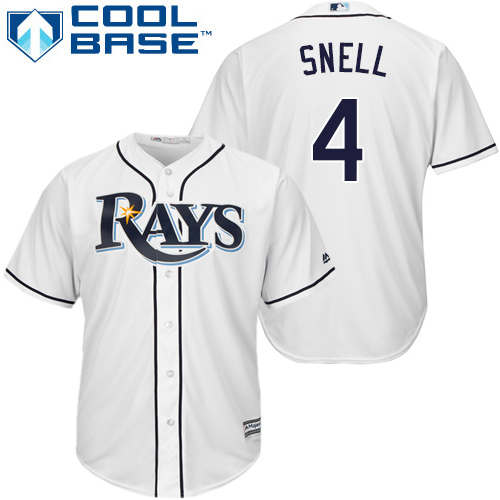 Tampa Bay Rays #4 Blake Snell White Cool Base Stitched Youth Jersey Youth
