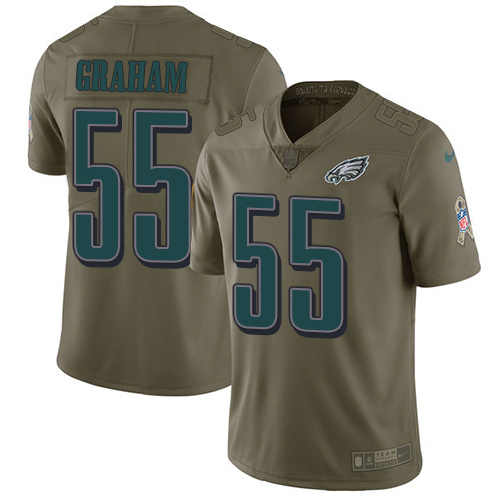 Eagles #55 Brandon Graham Olive Men's Stitched Limited 2017 Salute To Service Jersey