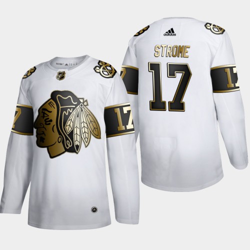 Chicago Chicago Blackhawks #17 Dylan Strome Men's Adidas White Golden Edition Limited Stitched Jersey Men's