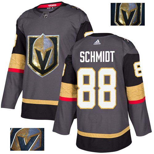Adidas Golden Vegas Golden Knights #88 Nate Schmidt Grey Home Authentic Fashion Gold Stitched Jersey Men's