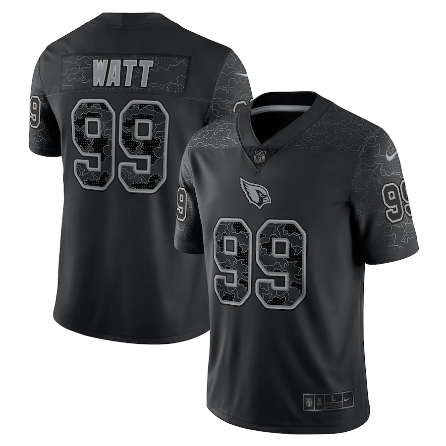 Arizona Cardinals #99 J.J. Watt Black Men's Black Reflective Limited Jersey
