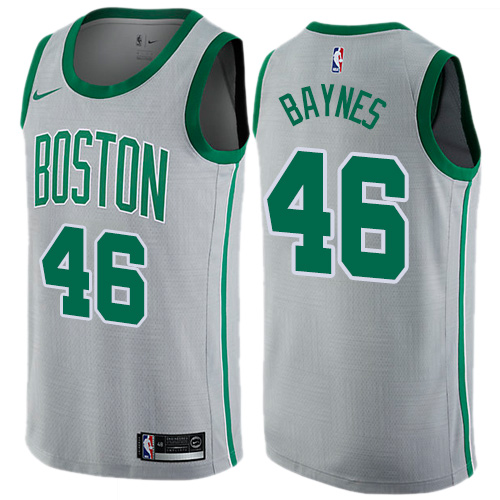 Boston Celtics #46 Aron Baynes Gray Swingman City Edition Jersey Mens