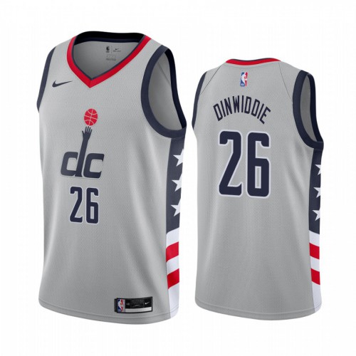 Washington Wizards #26 Spencer Dinwiddie Gray Swingman 2020-21 City Edition Jersey Mens
