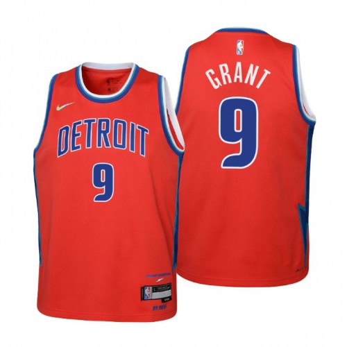 Detroit Detroit Pistons #9 Jerami Grant Youth Red 2021/22 Swingman Jersey - City Edition Youth