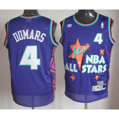 Detroit Pistons #4 Joe Dumars Purple 1995 All-Star Throwback Stitched Jersey Mens