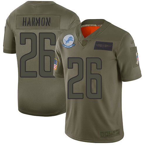 Detroit Lions #26 Duron Harmon Camo Men's Stitched Limited 2019 Salute To Service Jersey Men's
