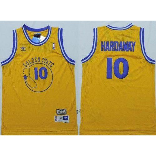 Golden State Warriors #10 Tim Hardaway Gold New Throwback Stitched Jersey Mens