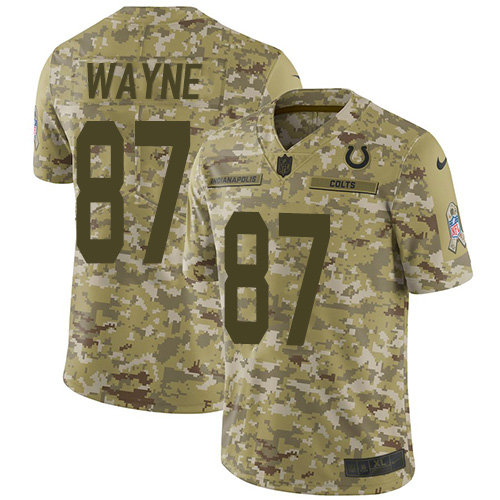 Indianapolis Colts #87 Reggie Wayne Camo Youth Stitched Limited 2018 Salute to Service Jersey Youth