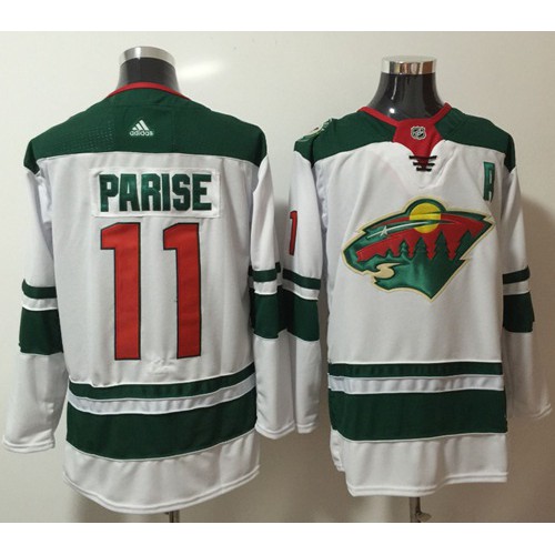 Adidas Minnesota Wild #11 Zach Parise White Road Authentic Stitched Jersey Men's