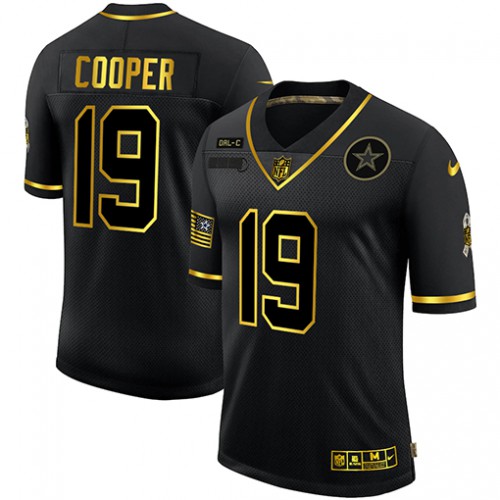 Dallas Dallas Cowboys #19 Amari Cooper Men's 2020 Salute To Service Golden Limited Jersey Black Men's