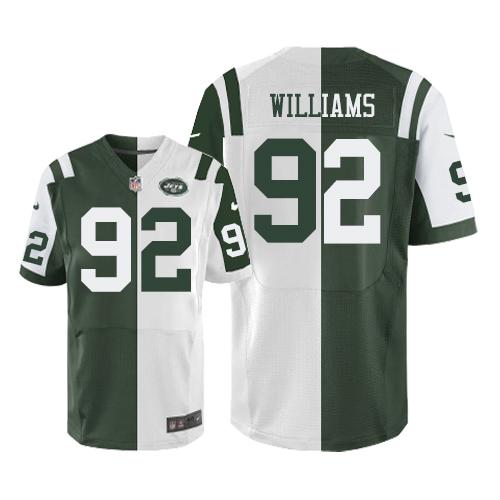 New York Jets #92 Leonard Williams Green/White Men's Stitched Elite Split Jersey Men's