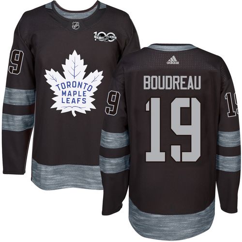 Adidas Maple Toronto Maple Leafs #19 Bruce Boudreau Black 1917-2017 100th Anniversary Stitched Jersey Men's