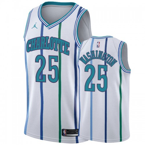 Charlotte Hornets #25 PJ Washington White 2019-20 Hardwood Classic Edition Stitched Jersey Mens