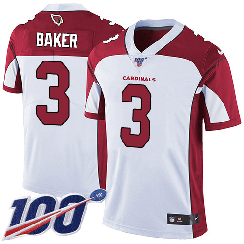 Cardinals #3 Budda Baker White Youth Stitched 100th Season Vapor Untouchable Limited Jersey
