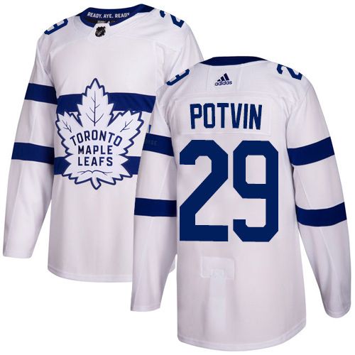 Adidas Maple Toronto Maple Leafs #29 Felix Potvin White Authentic 2018 Stadium Series Stitched Jersey Men's