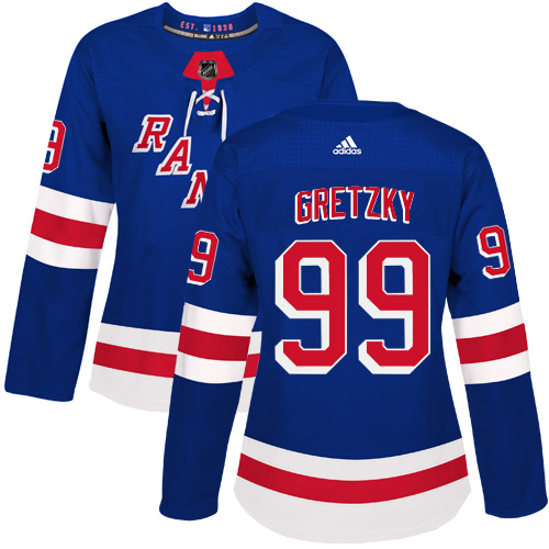 Adidas New York Rangers #99 Wayne Gretzky Royal Blue Home Authentic Women's Stitched Jersey Womens