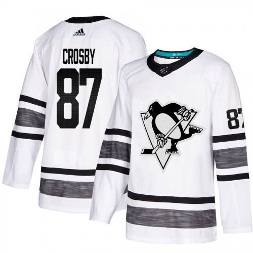 Adidas Pittsburgh Penguins #87 Sidney Crosby White Authentic 2019 All-Star Stitched Jersey Men's